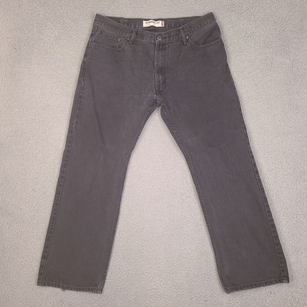 Levis‎ Jeans Mens 38x29 Black 505 Regular Straight American Workwear Dark Denim